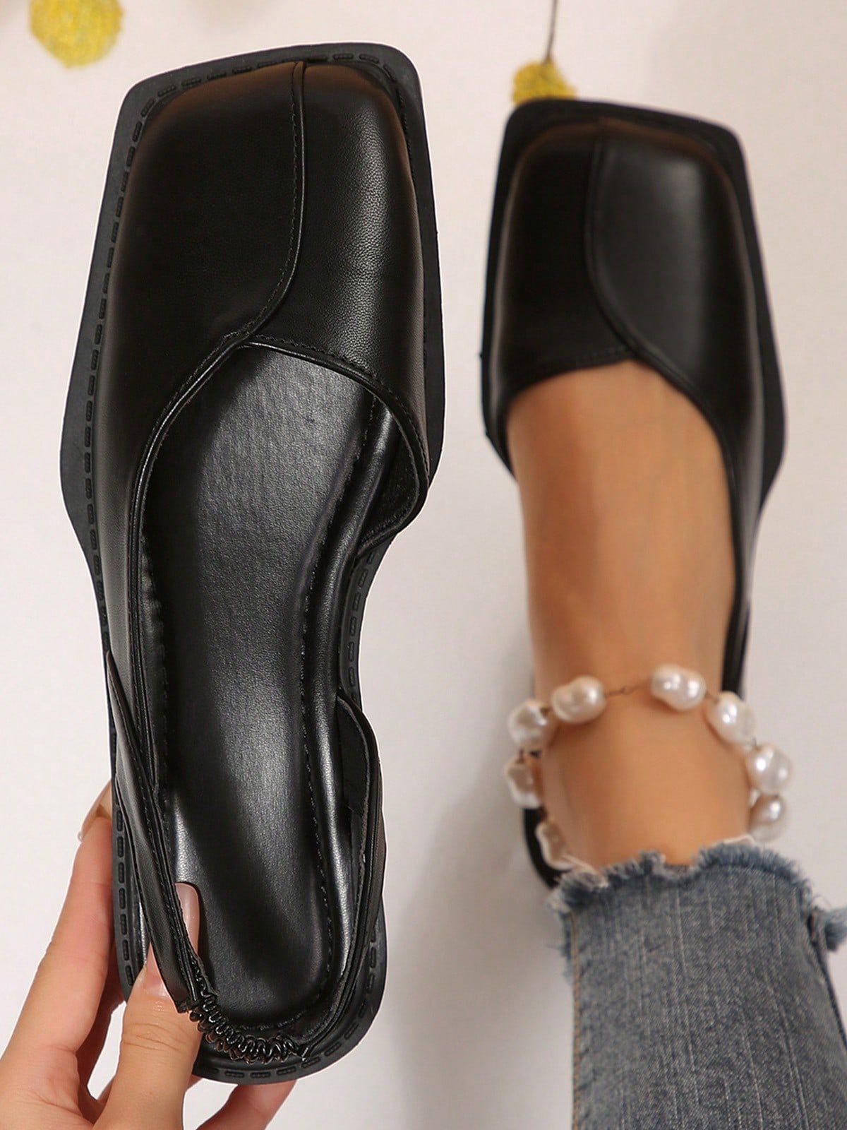 Formal Wear Women'S Loafers - 女性用、つま先が四角い、伸縮性のある靴紐付き、ローヒール、ストラップ付き、フォーマルなドレスサンダル、オフィスや普段使いに最適なローファー。