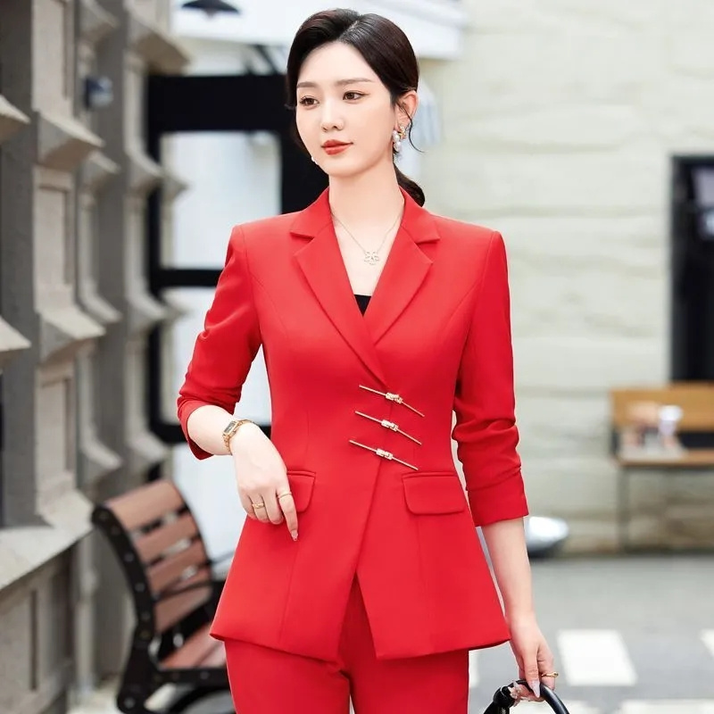 女性用2ピースフォーマルブレザー,ジャケットとパンツスーツ, - Women'S Formal Wear Pants Suit のレビューと価格
