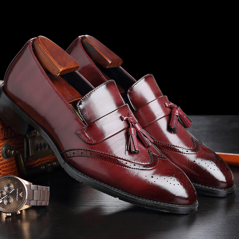 クラシックなメンズレザータッセルローファー、手作りのスリッポ - Formal Wear Women'S Loafers のレビューと価格