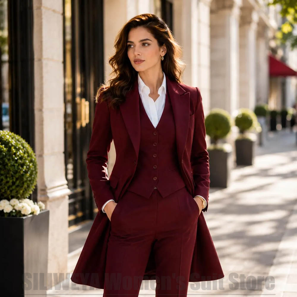 ファッショナブルな女性用3ピーススーツ、エレガントなピークド - Women'S Formal Wear Pants Suit のレビューと価格