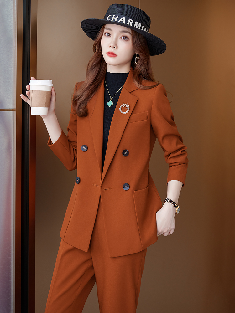 レディース2ピースビジネススーツセット、ポケット付きダブルブ - Women Formal Wear Tailor のレビューと価格