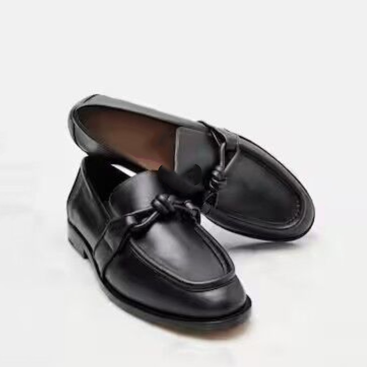 レディースレザーノットディテールローファー スリッポン スク - Formal Wear Women'S Loafers のレビューと価格
