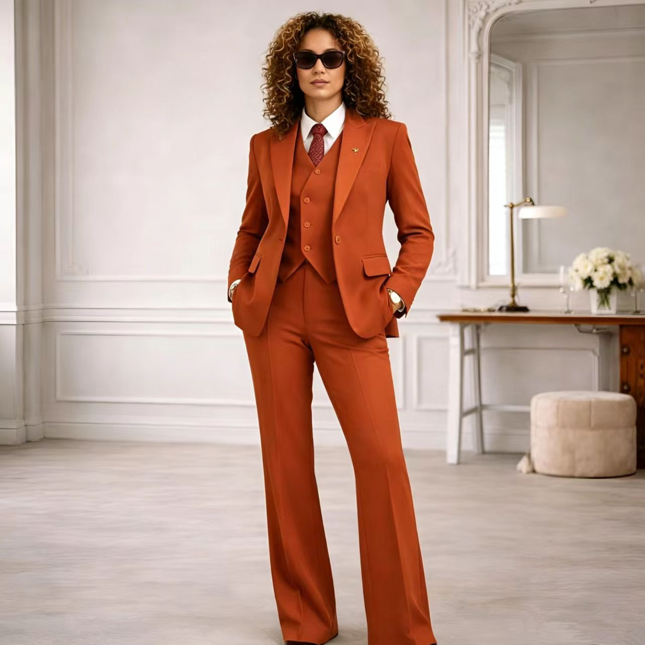 ラストレディーススーツ 3ピース ヴィンテージレトロ パワー - Women Formal Wear Tailor のレビューと価格