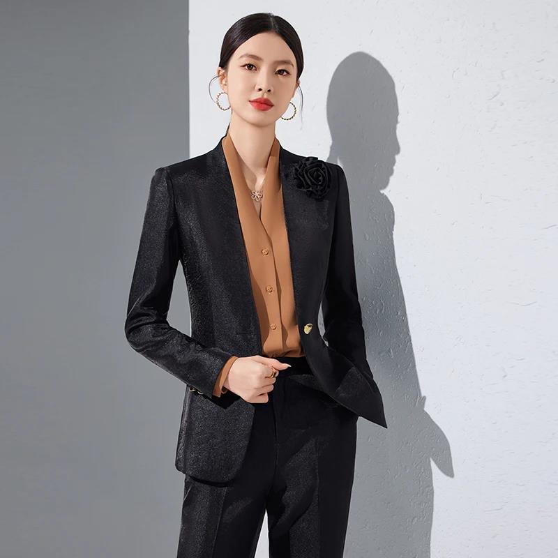 女性用ブレザーとパンツのセット,長袖トップス,フォーマルパン - Women'S Formal Wear Pants Suit のレビューと価格