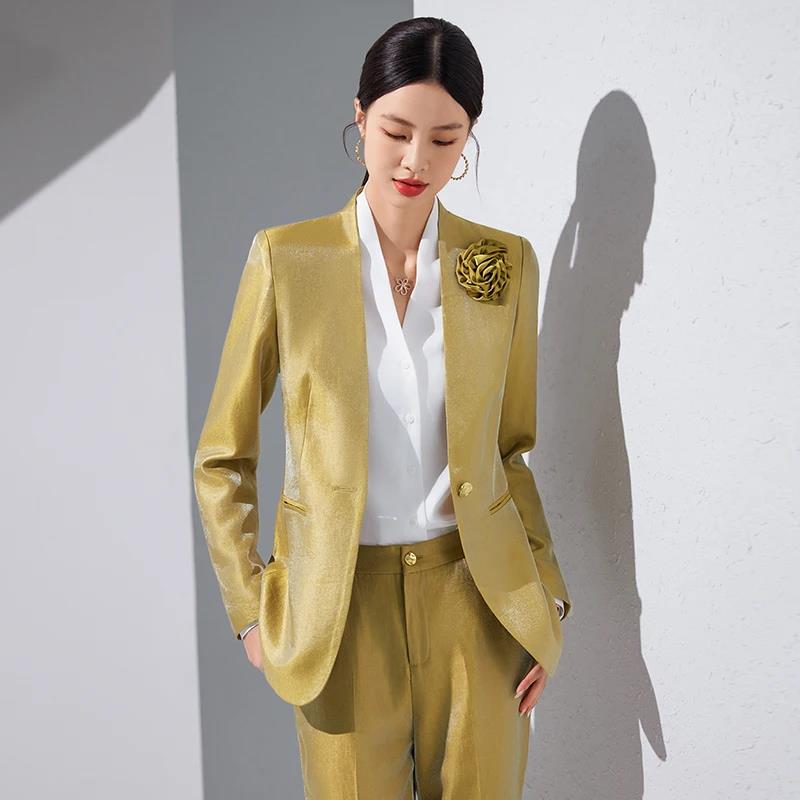 女性用ブレザーとパンツのセット,長袖トップス,フォーマルパン - Women'S Formal Wear Pants Suit のレビューと価格