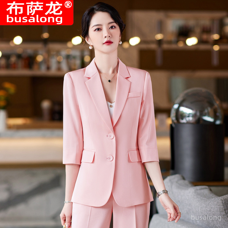 新作春夏レディースプロフェッショナルスーツ：ミドルスリーブス - Women'S Formal Wear Pants Suit のレビューと価格