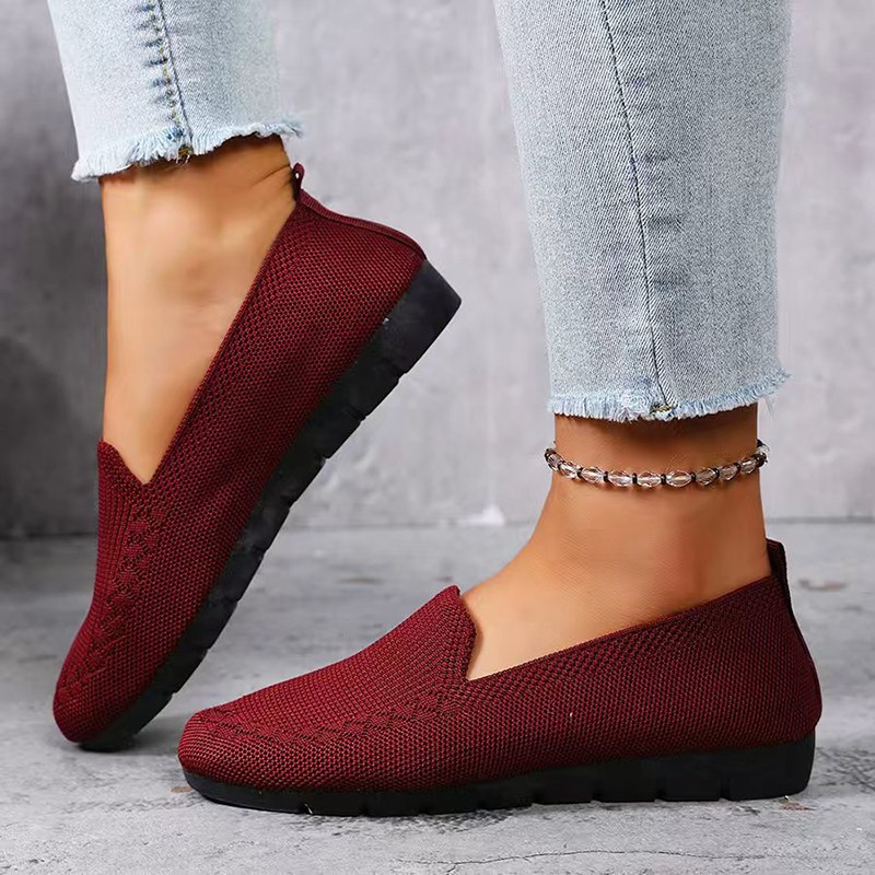 女性のニットローファー軽量アンチスリップ女性フラットシューズ - Formal Wear Women'S Loafers のレビューと価格