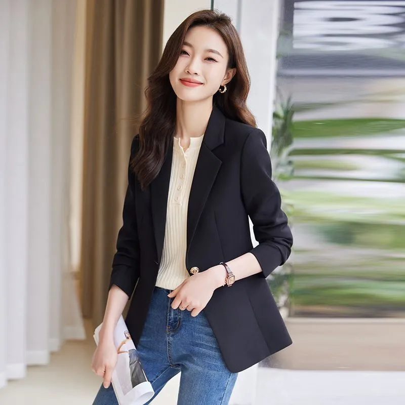 韓国風ブラックスーツジャケット レディース 春秋新作 スリム - Women Formal Wear Korean のレビューと価格